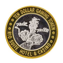 .999 Silver Rio Suite Hotel & Casino $10 Casino Limited Edition Gaming Token