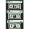 Image 1 : (3) Consecutive 1928A $1 Funnyback Silver Certificate Notes Fr.1601 PCGS Gem New