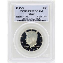 1993-S Kennedy Silver Half Dollar Coin PCGS PR69DCAM