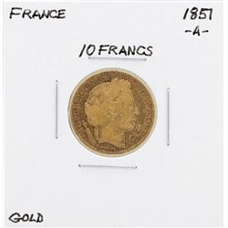 1857-A France 10 Francs Gold Coin