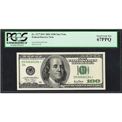 2001 $100 Federal Reserve STAR Note PCGS Superb Gem New 67PPQ