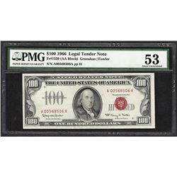 1966 $100 Legal Tender Note Fr.1550 PMG About Uncirculated 53