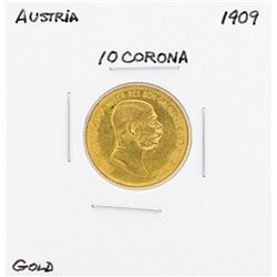 1909 Austria 10 Corona Gold Coin