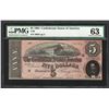 Image 1 : 1864 $5 Confederate States of America Note T-69 PMG Choice Uncirculated 63