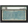 Image 2 : 1864 $5 Confederate States of America Note T-69 PMG Choice Uncirculated 63