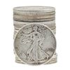 Image 1 : Roll of (20) Assorted Date Walking Liberty Half Dollar Coins Circulated