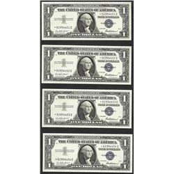 Lot of (4) Consecutive 1957 $1 Silver Certificate STAR Notes Uncirculated