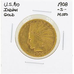 1908-S No Motto $10 Indian Head Eagle Gold Coin