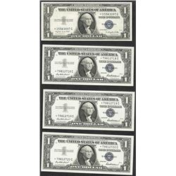 Lot of (4) 1935/1957 $1 Silver Certificate STAR Notes