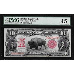 1901 $10 Bison Legal Tender Note Fr.114 PMG Choice Extremely Fine 45