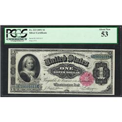 1891 $1 Martha Washington Silver Certificate Note Fr.223 PCGS About New 53