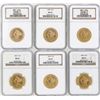 Image 1 : Lot of 1894-1899 $10 Liberty Head Eagle Gold Coins NGC MS62