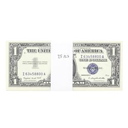 Lot of (25) Consecutive 1957A $1 Silver Certificate Notes Uncirculated