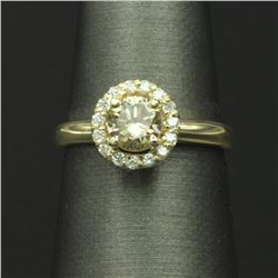 14KT Yellow Gold 0.90 ctw Natural Brilliant Round Cut Diamond Solitaire Engageme