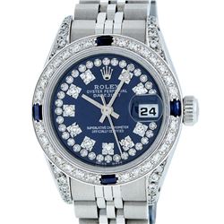 Rolex Stainless Steel Blue String Diamond VS Datejust Ladies Watch