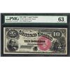 Image 1 : 1880 $10 Jackass Legal Tender Note Fr.105 PMG Choice Uncirculated 63