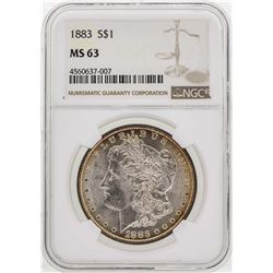 1883 $1 Morgan Silver Dollar Coin NGC MS63