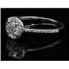Image 2 : 14KT White Gold 0.75 ctw Round Cut Diamond Engagement Ring