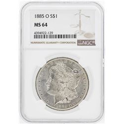 1885-O $1 Morgan Silver Dollar Coin NGC MS64