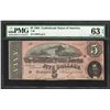 Image 1 : 1864 $5 Confederate States of America Note T-69 PMG Choice Uncirculated 63EPQ