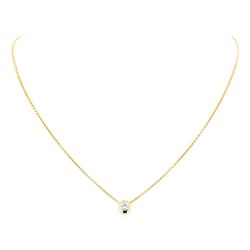 18KT Yellow Gold 0.55 ctw Diamond Solitaire Pendant with Chain