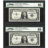 Image 1 : (2) Consecutive 1957 $1 Silver Certificate STAR Notes PMG Gem Uncirculated 65EPQ