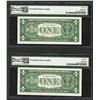 Image 2 : (2) Consecutive 1957 $1 Silver Certificate STAR Notes PMG Gem Uncirculated 65EPQ