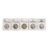 Image 1 : Lot of (5) Assorted Philadelphia Mint $1 Morgan Silver Dollar Coins NGC MS64