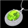 Image 2 : 4.50 CTW Peridot & Micro Pave VS/SI Diamond Necklace 18K White Gold - REF-112M8H - 20569