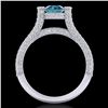 Image 4 : 2 CTW Fancy Intense Blue Diamond Engagement Micro Pave Ring 18K White Gold - REF-200N2Y - 37621