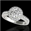 Image 1 : 1.4 CTW H-SI/I Certified Diamond Solitaire Halo Ring 10K White Gold - REF-180A2X - 34342