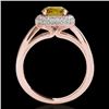 Image 2 : 2.15 CTW Certified Si/I Fancy Intense Yellow Diamond Solitaire Halo Ring 10K Rose Gold - REF-318N2Y 