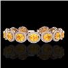 Image 1 : 24 CTW Citrine & Micro Pave VS/SI Diamond Bracelet 10K Rose Gold - REF-360A2X - 22684