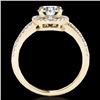 Image 2 : 1.4 CTW H-SI/I Certified Diamond Solitaire Halo Ring 10K Yellow Gold - REF-254W5F - 34098