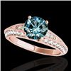 Image 1 : 1.58 CTW Si Certified Blue Diamond Solitaire Antique Ring 10K Rose Gold - REF-172A8X - 34627
