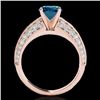 Image 2 : 1.58 CTW Si Certified Blue Diamond Solitaire Antique Ring 10K Rose Gold - REF-172A8X - 34627
