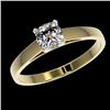 Image 2 : 0.50 CTW Certified VS/SI Quality Cushion Cut Diamond Solitaire Ring 10K Yellow Gold - REF-64W3F - 32