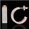 Image 2 : 4.50 CTW Micro Pave VS/SI Diamond Earrings 14K Rose Gold - REF-292W5F - 20173