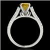Image 2 : 1.46 CTW Certified Si/I Fancy Intense Yellow Diamond Solitaire Ring 10K White Gold - REF-163M6H - 34