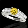 Image 1 : 2.55 CTW Certified Si/I Fancy Intense Yellow Diamond Solitaire Ring 10K White Gold - REF-294Y5K - 35