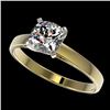 Image 1 : 1 CTW Certified VS/SI Quality Cushion Cut Diamond Solitaire Ring 10K Yellow Gold - REF-297W2F - 3299