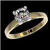 Image 2 : 1 CTW Certified VS/SI Quality Cushion Cut Diamond Solitaire Ring 10K Yellow Gold - REF-297W2F - 3299