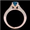 Image 2 : 1.6 CTW Si Certified Fancy Blue Diamond Solitaire Ring 10K Rose Gold - REF-180M2H - 34922