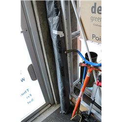 GRDEN CLAW AND ALUMINUM PICK AXE AND ROLL OF POLY