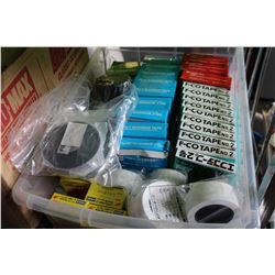 TOTE OF ELECTRICAL TAPE ASSORTED SIZES