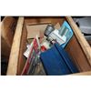 Image 1 : VINTAGE DRILL ADAPTER SMALL TOOL BOX AND MISC IN WOOD CRATE