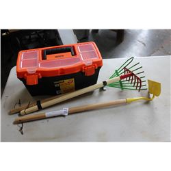 KIDS NEW GARDEN TOOLS AND NEW TOOLBOX