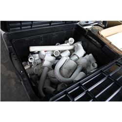 BLACK TOTE OF 3/4 INCH PVC FITTINGS