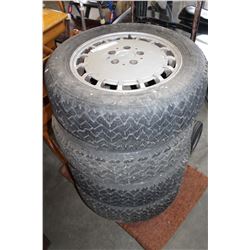 SET OF FOUR 195/65 R15 INCH WINTER TIRES ON RIMS