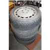 Image 1 : SET OF FOUR 195/65 R15 INCH WINTER TIRES ON RIMS